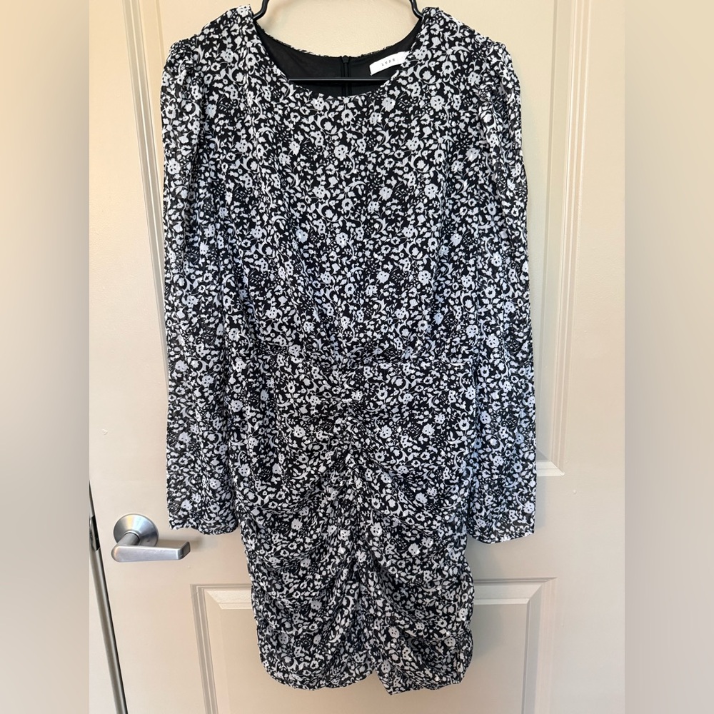 Chic Black and White Floral Dress
